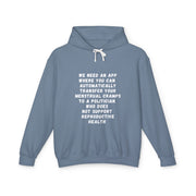 Transfer Menstrual Cramps - Unisex Lightweight Hooded Sweatshirt