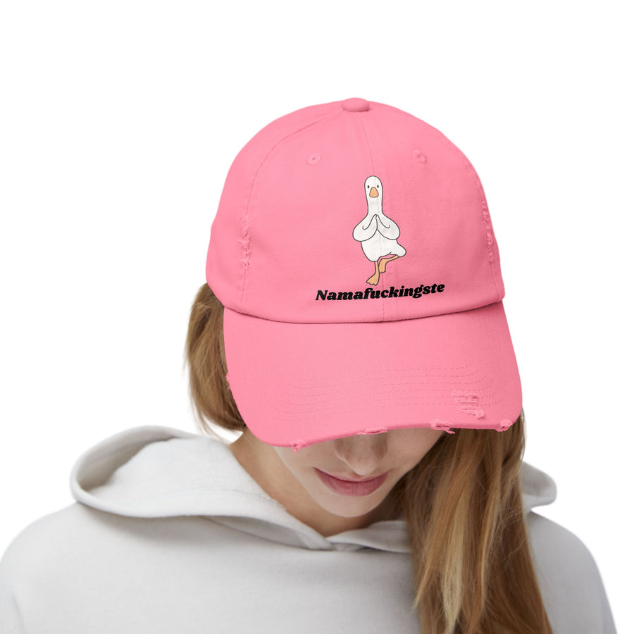 Distressed Cap — 'Namafuckingste' Yoga Goose Baseball Hat