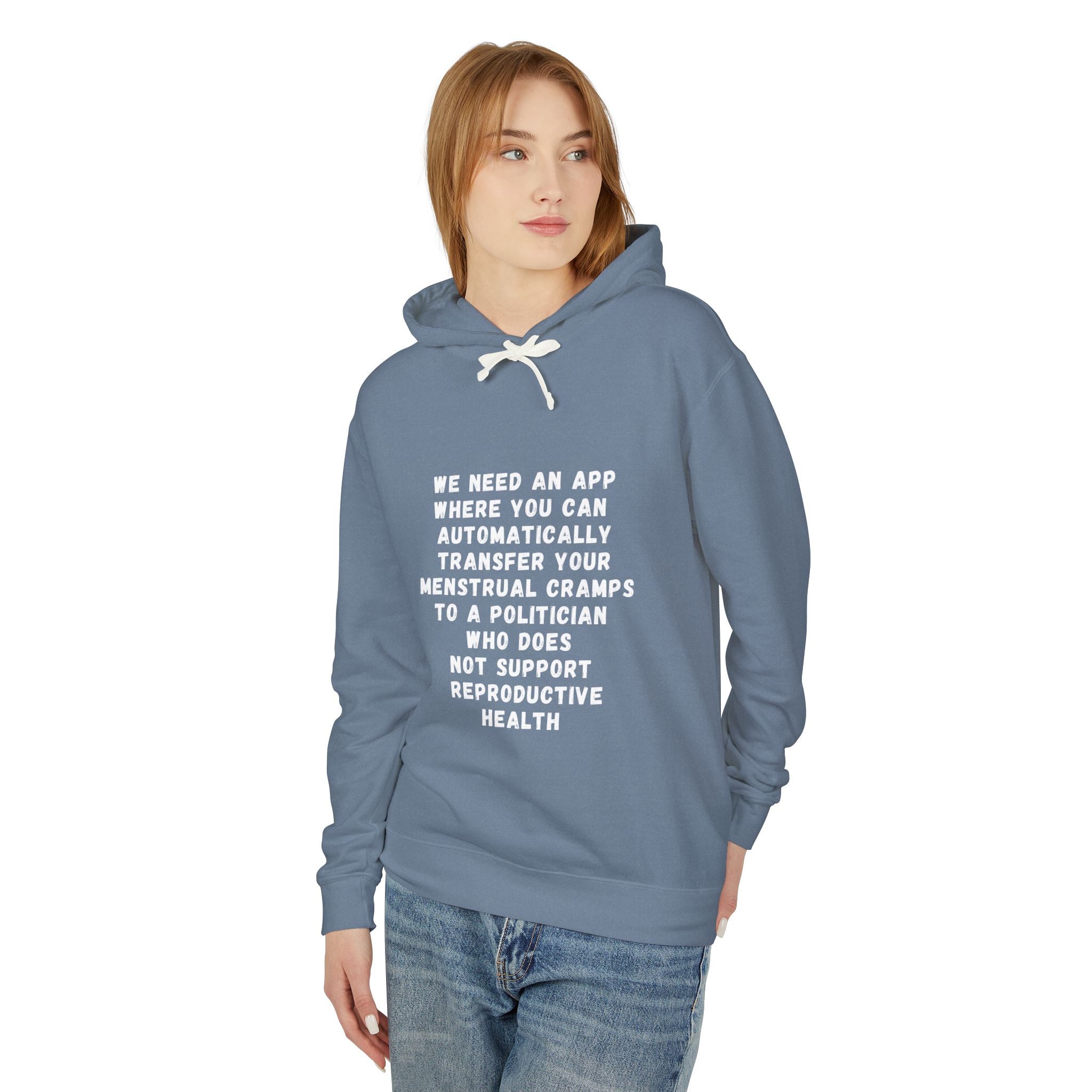 Transfer Menstrual Cramps - Unisex Lightweight Hooded Sweatshirt