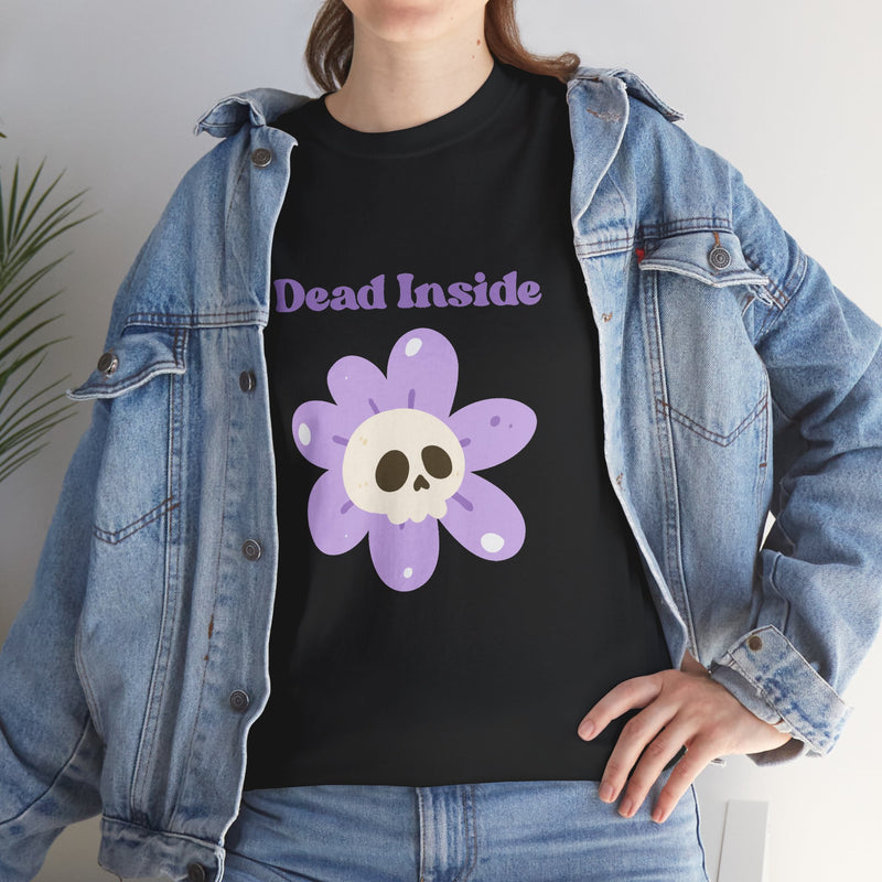 Graphic Tee — "Dead Inside" Skull Flower Mental Health Awareness T-Shirt