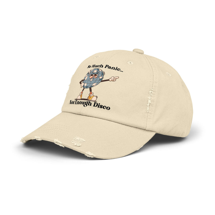 Distressed Cap — "So Much Panic... Not Enough Disco" Retro Disco Baseball Hat