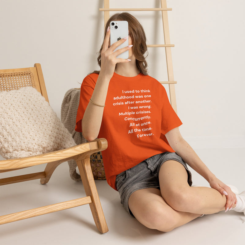Minimalist Text Tee — 'Adulthood' Graphic T-Shirt
