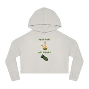 Drop Dabs Not Bombs  - Women’s Cropped Hooded Sweatshirt