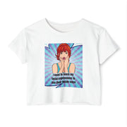 Festival Crop Top T-shirt — "I Need to Teach My Facial Expressions to Use Their Inside Voice" Pop Art Graphic Tee