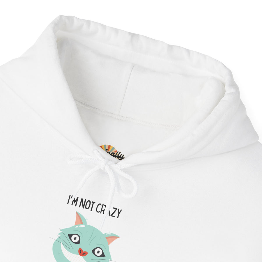 Graphic Hoodie — "I’m Not Crazy, My Reality Is Just Different From Yours" Wonderland Hooded Sweatshirt