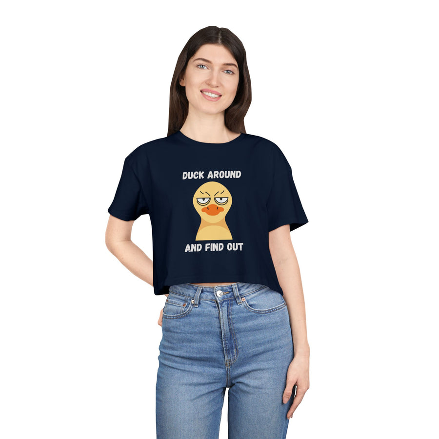 "Duck Around and Find Out" Crop Tee — Graphic T-shirt Top