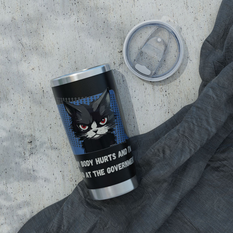 Black Cat Vagabond 20oz Tumbler — Grumpy Cat Travel Mug