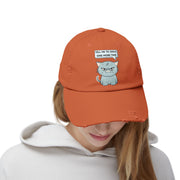 Sassy Cat Distressed Cap — "Tell Me To Smile One More Time" Baseball Hat
