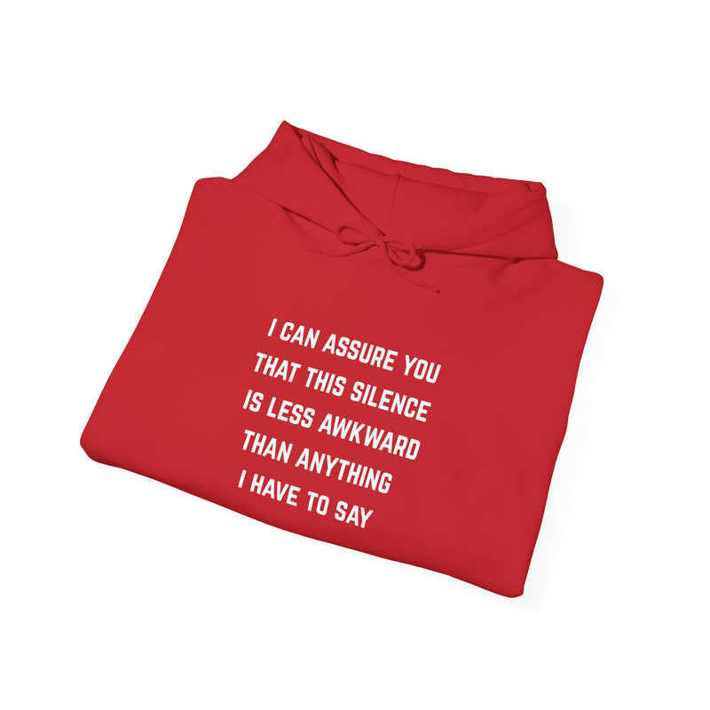 "Awkward Silence" Hoodie - Unisex Heavy Blend™ Minimalist Graphic Text Hooded Sweatshirt