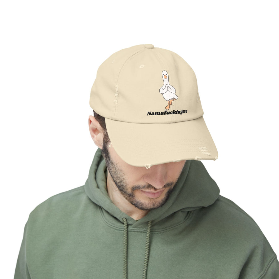 Distressed Cap — 'Namafuckingste' Yoga Goose Baseball Hat
