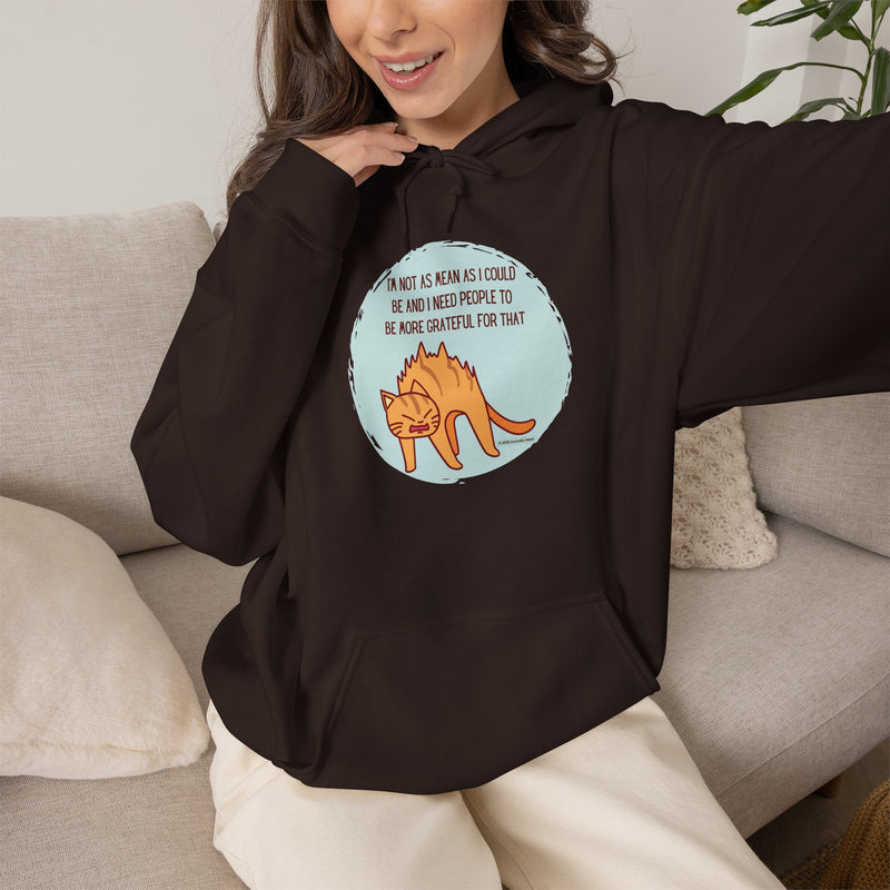 Sassy Cat Hoodie — "I’m not as mean as I could be..." Hooded Sweatshirt