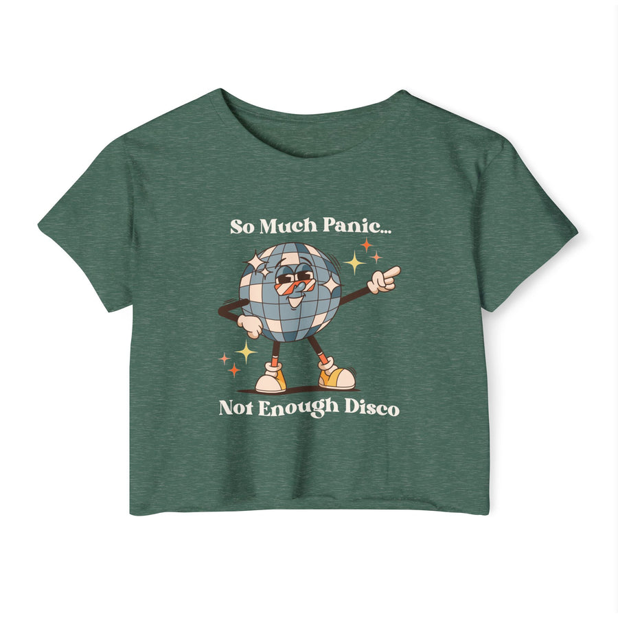 Festival Crop Top T-shirt— “So Much Panic… Not Enough Disco” Graphic Tee