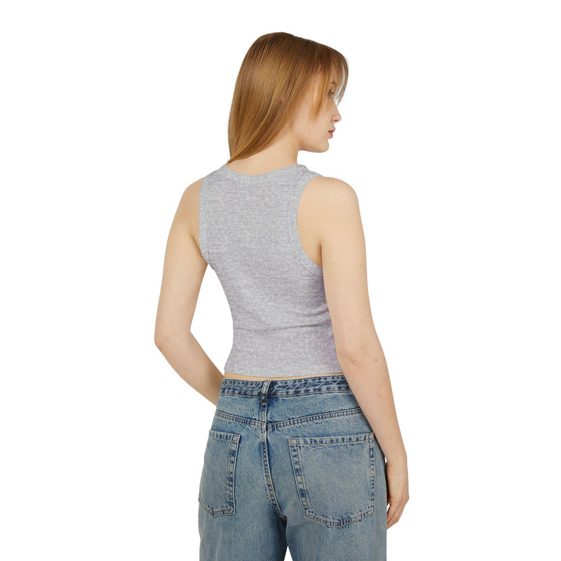 Rib Tank Top — "in cunt we trust." Graphic Statement Crop Tank