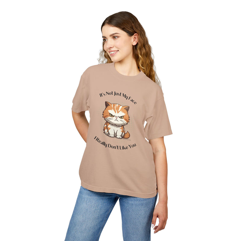 Grumpy Cat “It’s Not Just My Face, I Really Don’t Like You” Garment Dyed Urban Heavy T-Shirt