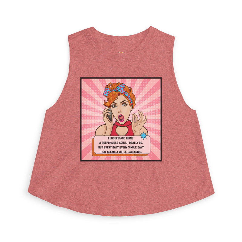 Crop Top - Retro Pop Art "I Understand Being A Responsible Adult..." Graphic Tank