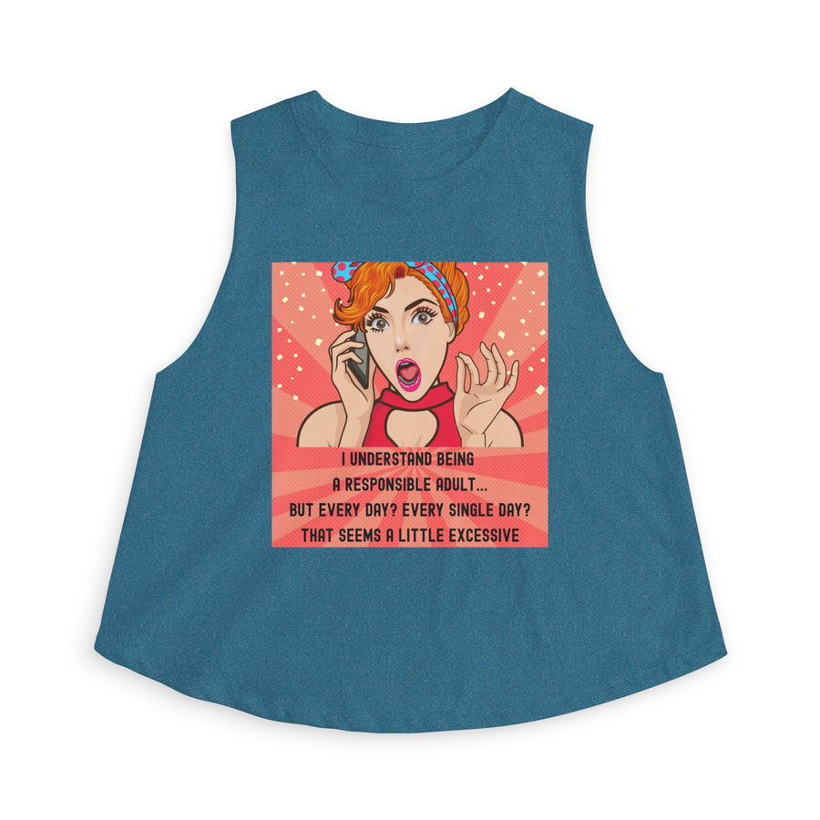Crop Top - Retro Pop Art "I Understand Being A Responsible Adult..." Graphic Tank