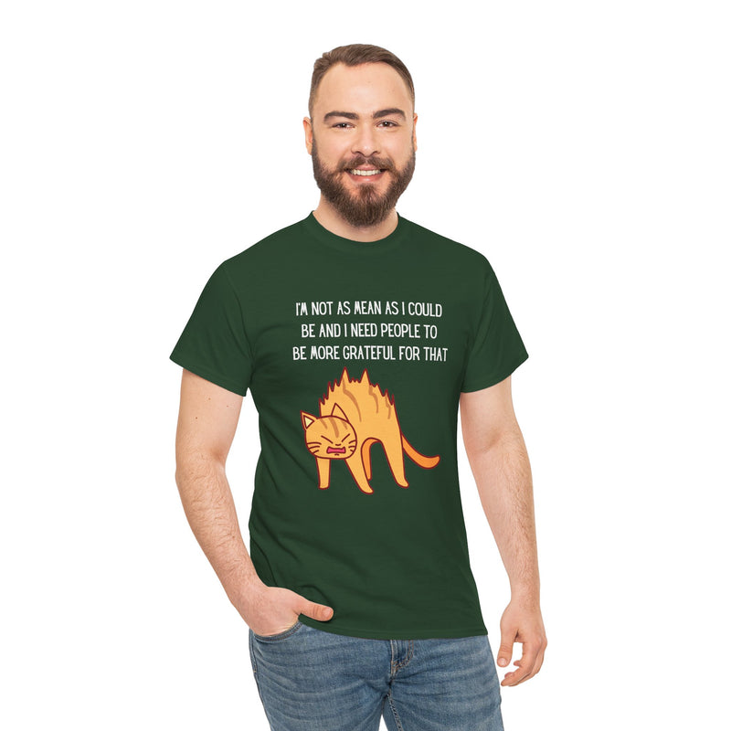 Sassy Cat Attitude T-Shirt — "I’m Not As Mean As I Could Be" Graphic Tee