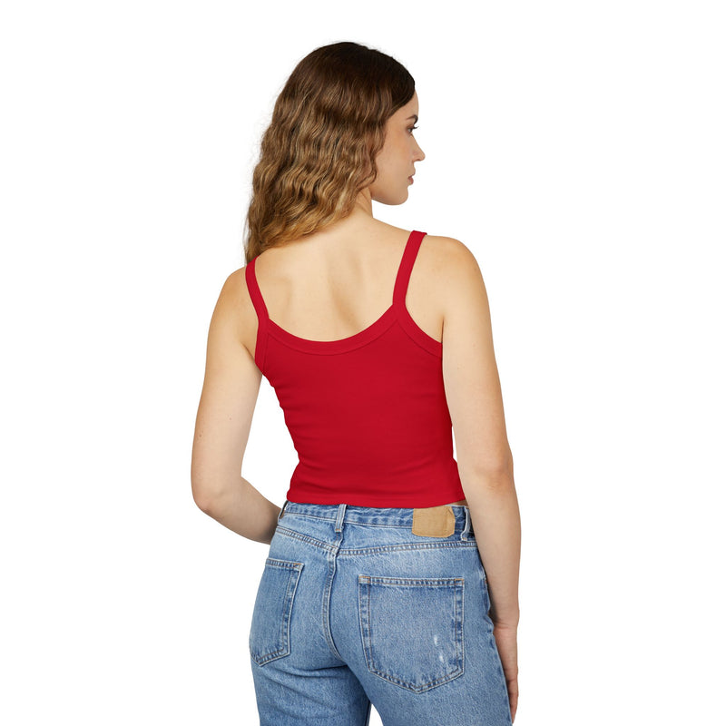 Spaghetti Tank — "Awkward Silence" Graphic Crop Top