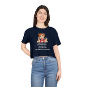 Women's Crop Top T-Shirt — Retro Pop Art 'Being Responsible Every Day?' Graphic Crop Tee