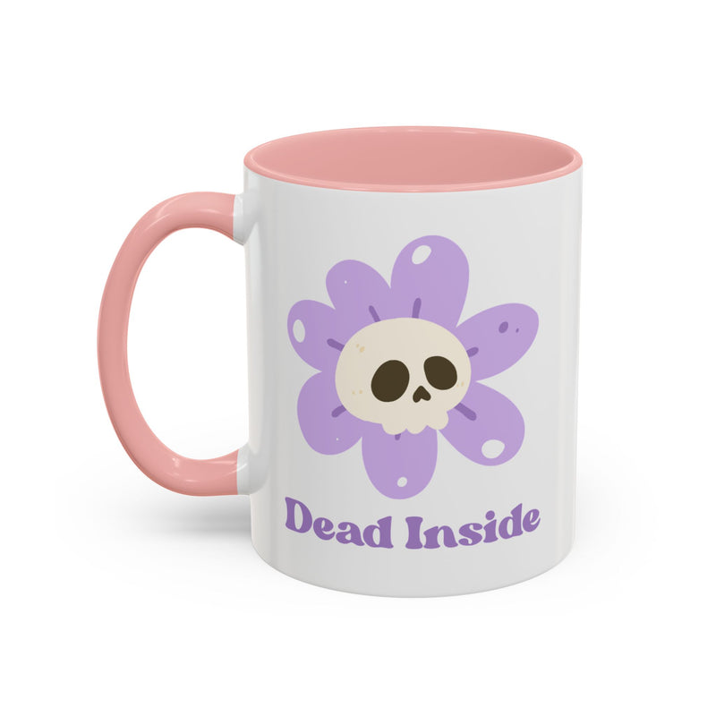 Coffee or Tea Mug — "Dead Inside" Floral Skull Accent Mug