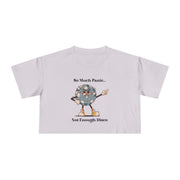 Disco Globe Ball Crop Tee — "So Much Panic... Not Enough Disco" Graphic T-shirt Top
