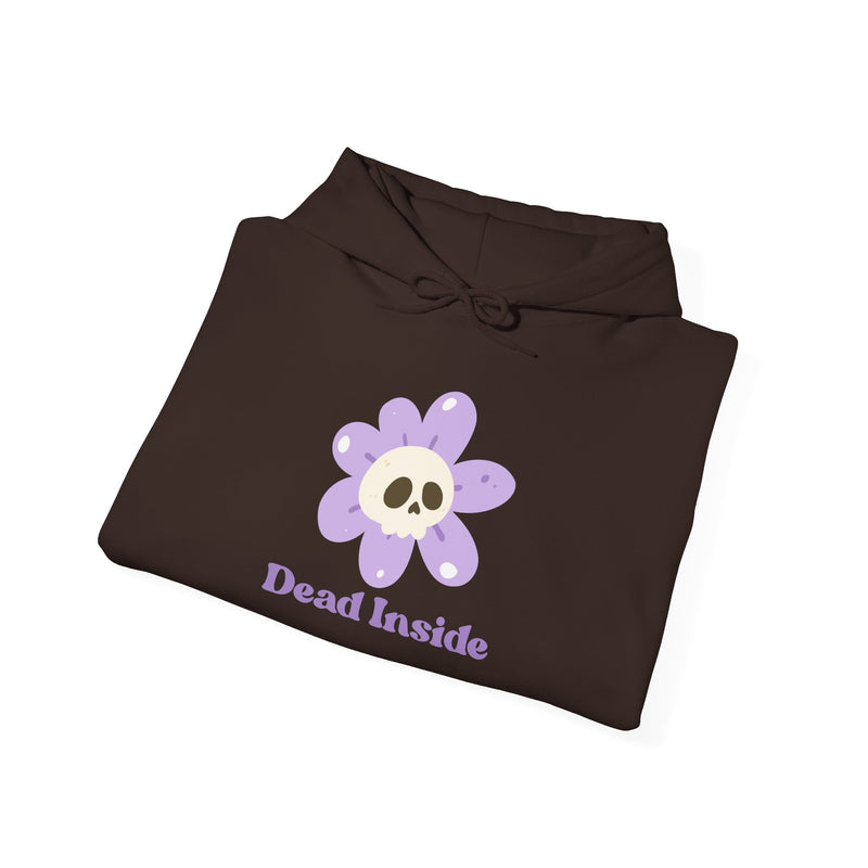 Graphic Floral Skull Hoodie "Dead Inside" - Unisex Heavy Blend™ Hooded Sweatshirt