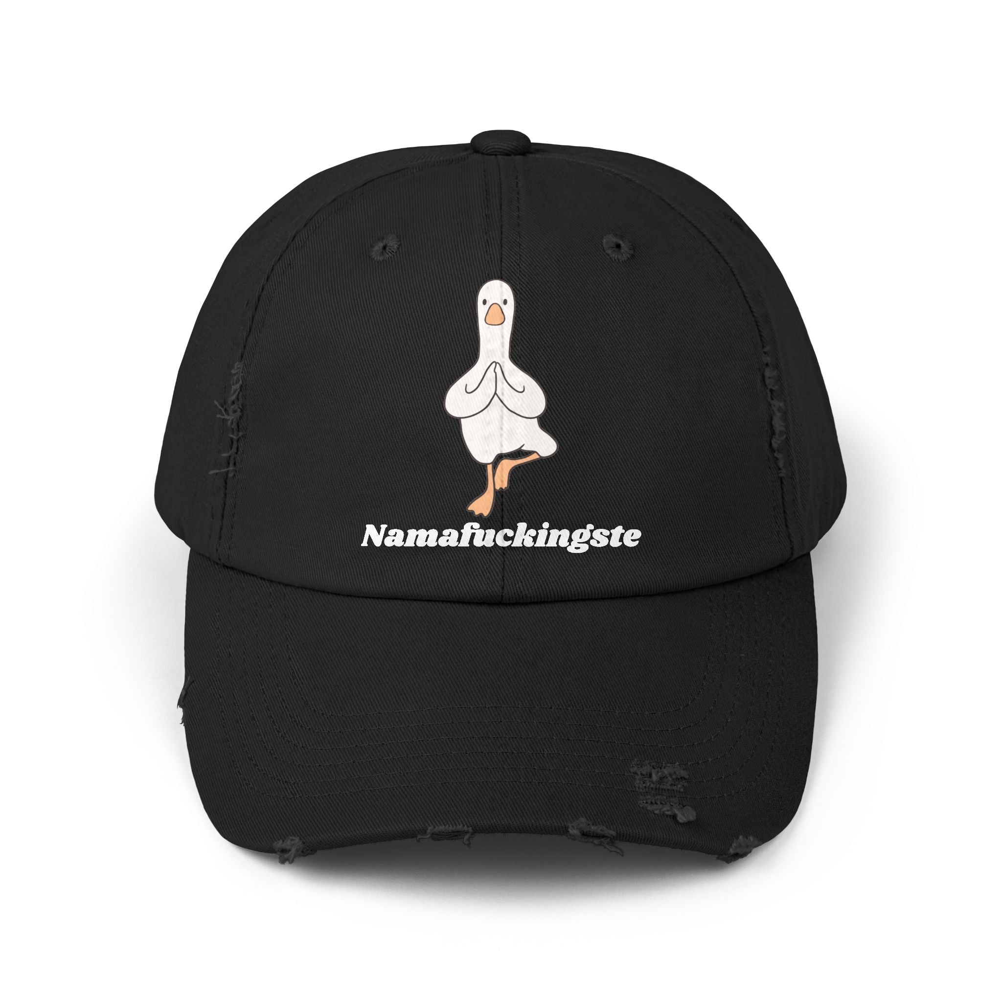 Distressed Cap — 'Namafuckingste' Yoga Goose Baseball Hat