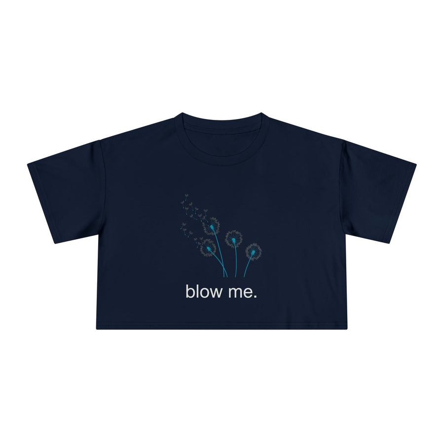 Crop Tee — Dandelion 'blow me.' Graphic T-Shirt Top