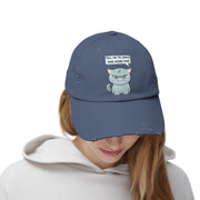 Sassy Cat Distressed Cap — "Tell Me To Smile One More Time" Baseball Hat