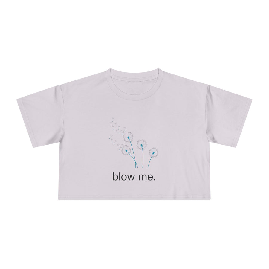Crop Tee — Dandelion 'blow me.' Graphic T-Shirt Top