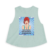 Pop Art Tee 'Teach My Facial Expressions' Women's Crop Top T-shirt