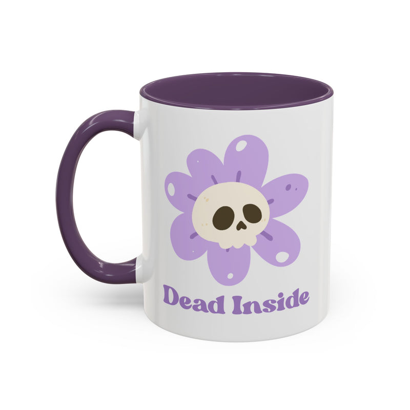 Coffee or Tea Mug — "Dead Inside" Floral Skull Accent Mug