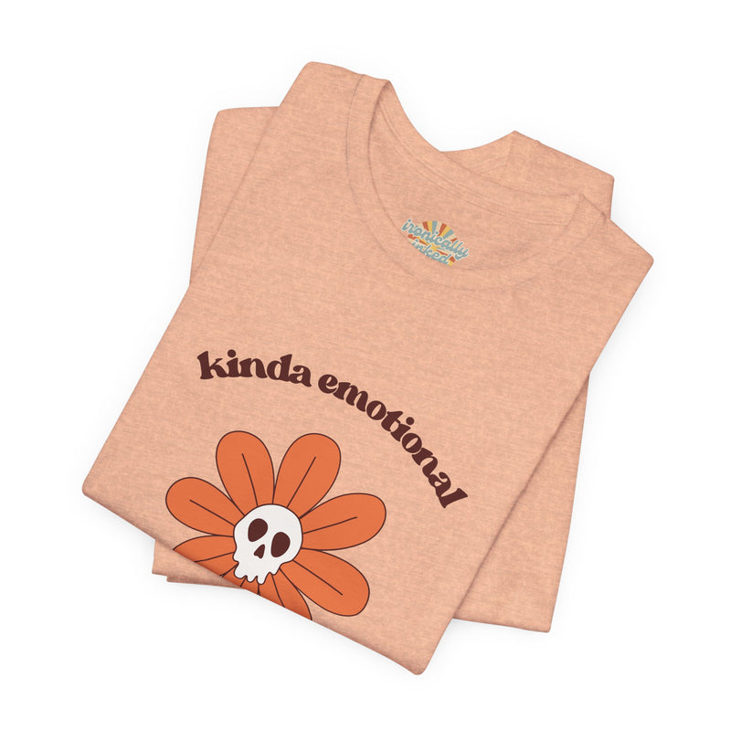 Graphic Tee - Kinda Emotionless Kinda Emotional Floral Skull Mental Health Awareness T-Shirt