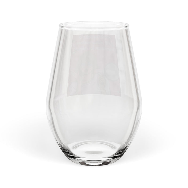 Stemless Wine Glass – Retro Pop Art "And for My Next Trick I Will Confuse Emotional Unavailability for Chemistry"
