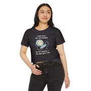 Women's Crop Top T-shirt — 'I Knew Who I Was This Morning' Wonderland Graphic Tee