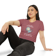 Women's Crop Top T-shirt — 'I Knew Who I Was This Morning' Wonderland Graphic Tee