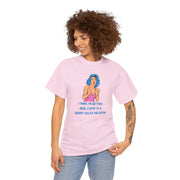 Pop Art Tee - "Grippy Socks Vacation" Mental Health Awareness Graphic T-Shirt