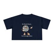 Disco Globe Ball Crop Tee — "So Much Panic... Not Enough Disco" Graphic T-shirt Top
