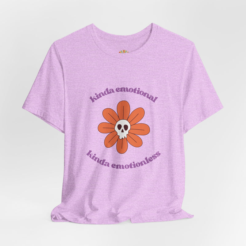 Graphic Tee - Kinda Emotionless Kinda Emotional Floral Skull Mental Health Awareness T-Shirt