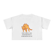 Crop Tee — Sassy Cat Graphic with Quote: "I’m Not As Mean As I Could Be, and I Need People To Be More Grateful For That" T-shirt Top