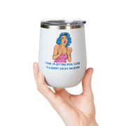 Grippy Sock Vacation Pop Art Wine Tumbler - Stainless Steel 12oz