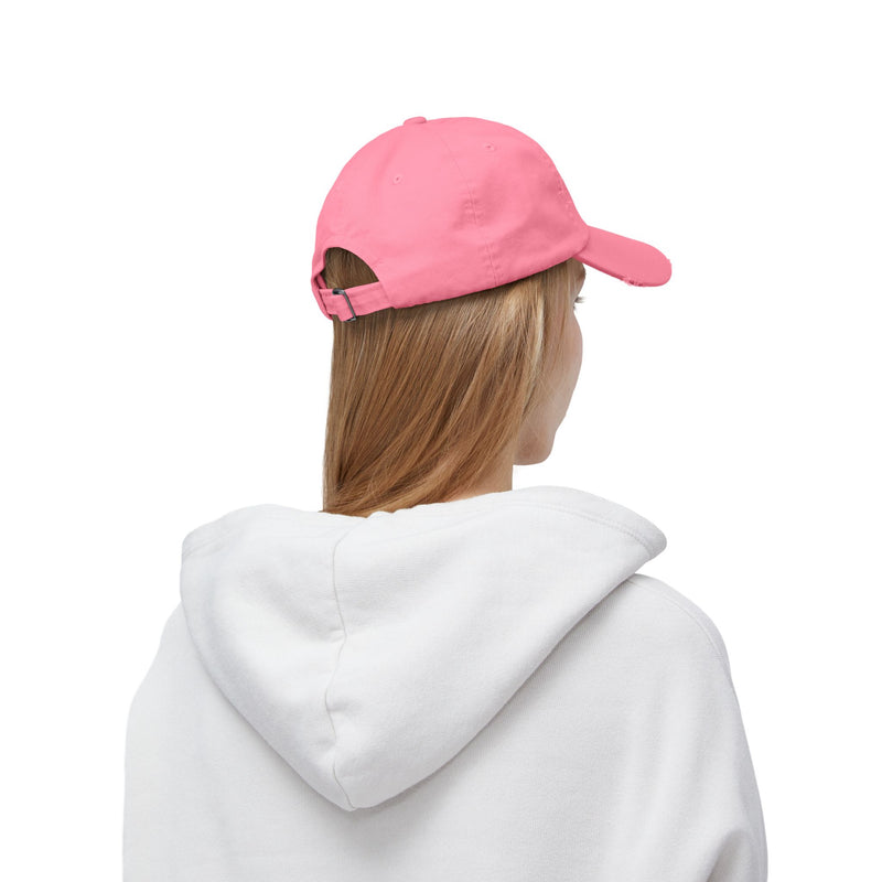 Kinda Emotional Kinda Emotionless Unisex Distressed Cap — Floral Skull Mental Health Awareness Baseball Hat