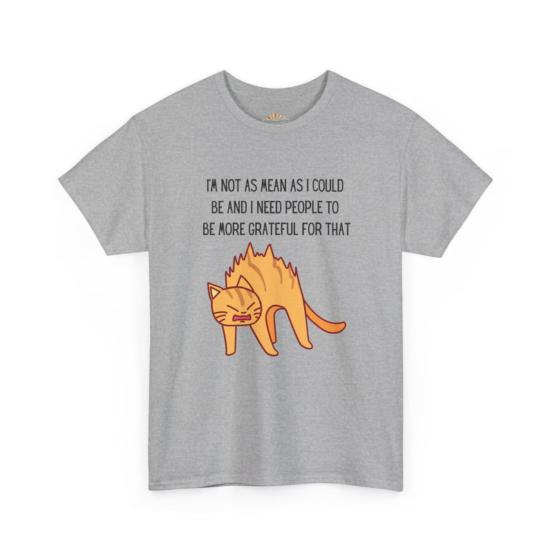 Sassy Cat Attitude T-Shirt — "I’m Not As Mean As I Could Be" Graphic Tee