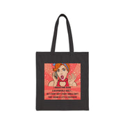 Tote Bag - Retro Pop Art Phone Woman "I Understand Being A Responsible Adult..." Cotton Canvas Tote