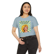 Retro Pop Art Crop Top T-shirt — “I Wanna Be 14 Again and Ruin My Life Differently” Graphic Tee