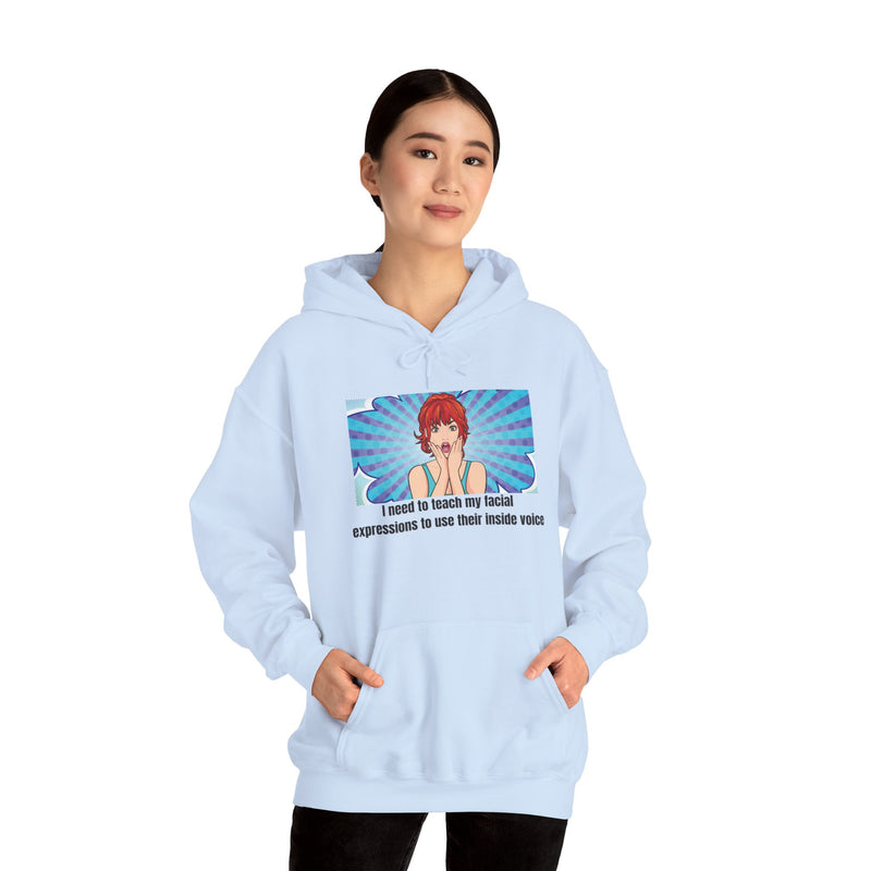 Pop Art Hoodie — 'Facial Expressions' Graphic Hooded Sweatshirt