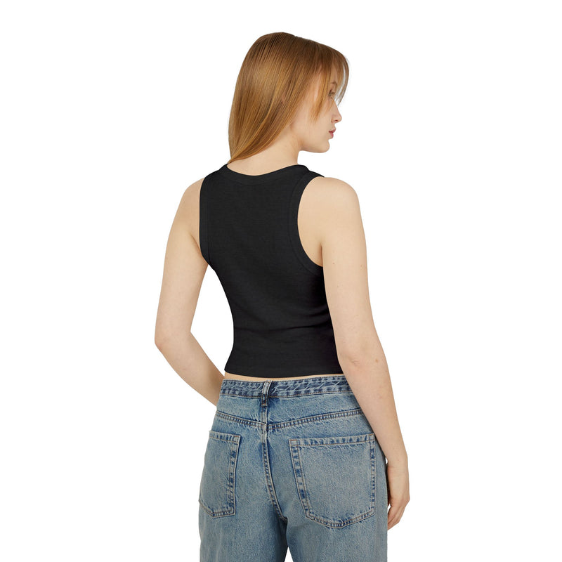 "blow me." Dandelion Tank Top — Women's Crop Racerback Graphic Tank