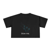 Crop Tee — Dandelion 'blow me.' Graphic T-Shirt Top
