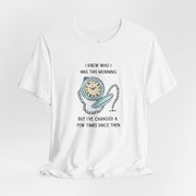 Graphic T‑Shirt — 'I Knew Who I Was This Morning'  Wonderland Quote Tee