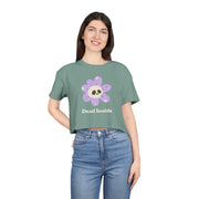 Dead Inside Floral Skull Crop Tee — Women's Graphic T-Shirt Top